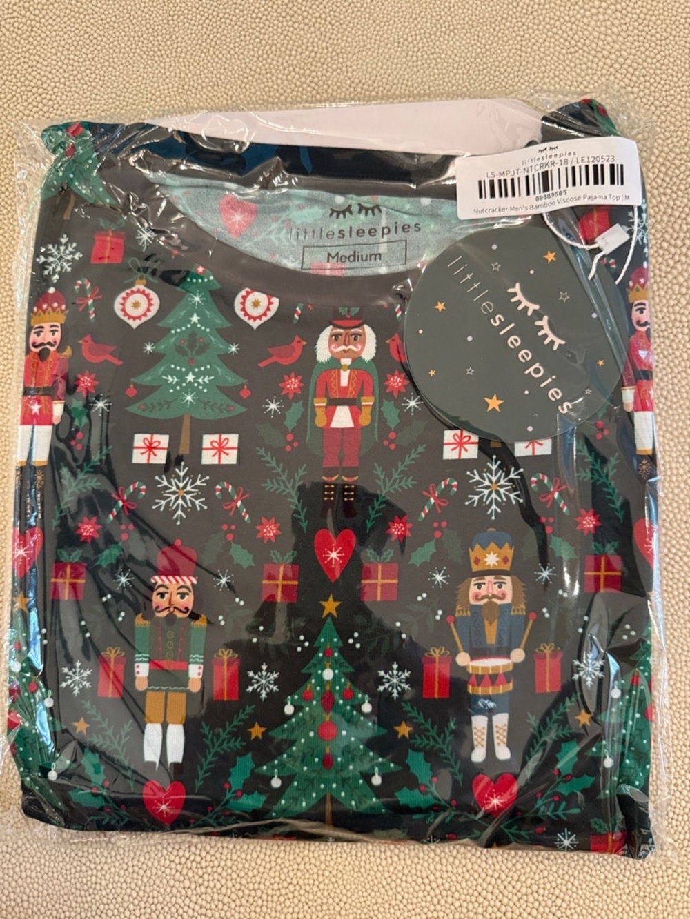 Little Sleepies Nutcracker men’s pajama top size medium